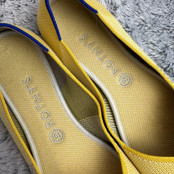 Rothy's The Flat Slip On Shoes Yellow Knit Flats Women's 11 Casual Washable - Picture 6 of 11